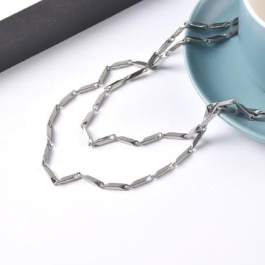 Imagem de Colar masculino moderno de corrente de prata, simples, delicado, individual, colar, joias, acessórios, presente, 20 Inch, Metal, Sem Pedra Preciosa