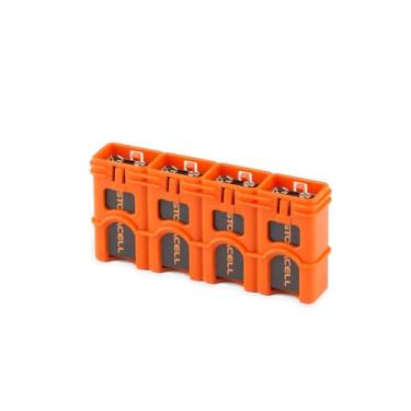 Imagem de Storacell - SL9VORG da Powerpax SlimLine 9V Battery Caddy, laranja, comporta 4 baterias