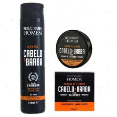 Imagem de Kit Cabelo E Barba Homem Shampoo 300ml + Pomada 50g Bio Extr - Bio Ext