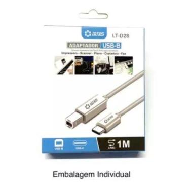 Imagem de Cabo Usb Tipo C Para Impressora Usb 2.0 B Macho 1 Metro LT-D28 - LOTUS