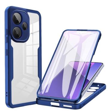 Imagem de MRRSIWEI Capa para Xiaomi Redmi Note 14, [Protetor de tela embutido] [À prova de choque de grau militar] Capa protetora robusta transparente de 360° para Xiaomi Redmi Note 14. Azul completo