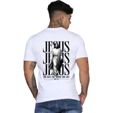 Imagem de Camisa Básica 100% Algodão Premium Estampa Religiosa Jesus Camiseta Or