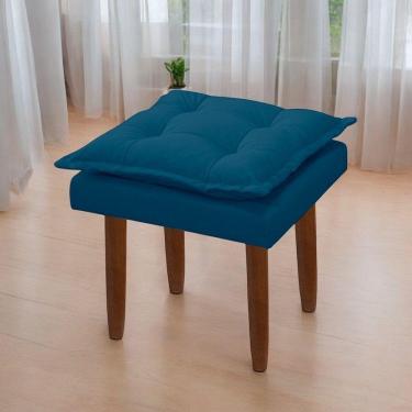 Imagem de Puff Maria Para Sala De Tv E Estar Quarto Confortável Suede Azul Marinho Mabe Magazine