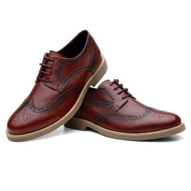 Imagem de Sapato Masculino Derby Couro Brogue Solado Blaqueado