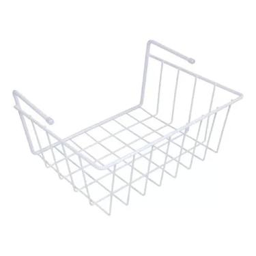 Imagem de Cesta Organizadora Cestinha Suspensa Gaveta Aramado Prateleira Branco
