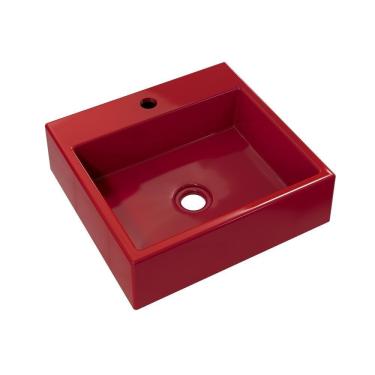 Imagem de Cuba Apoio Quadrada Q395w Colorida Vermelho