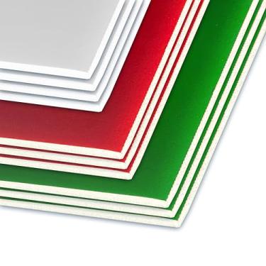 Imagem de Flipside Products Folhas de placa de espuma vermelha, verde e branca de 50,8 cm x 76,2 cm para projetos de artesanato de Natal, eventos de férias, apresentações, painel de apoio, pacote com 10