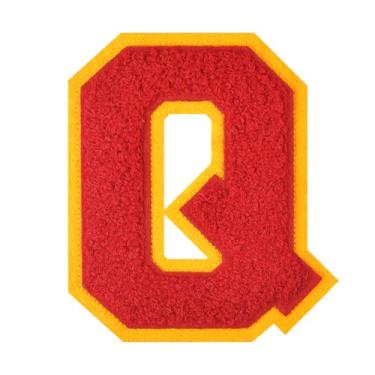 Imagem de 1 peça de patch de letra de chenille vermelho de 11,4 cm – Remendos do alfabeto para roupas, jaquetas, mochilas, chapéus para decoração personalizada, nome personalizado e artesanato. (Q)