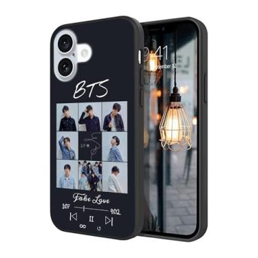Imagem de WWDIYHOUSE Capa compatível com iPhone 16, capa à prova de choque de TPU macio com design exclusivo e legal para homens/mulheres/meninos/meninos (Fashion-BTS-11)