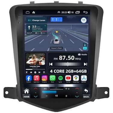 Imagem de Rádio de carro estéreo para Chevy Cruze 2009 2010-2015: câmera de backup sem fio Carplay Andriod Bluetooth 5.0 FM/RDS Audio 5G-WiFi 1080P