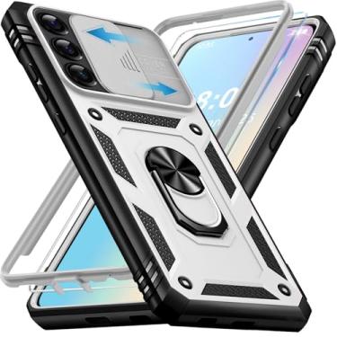 Imagem de Giyer Capa protetora para Samsung Galaxy S25 com protetor de tela, à prova de choque, à prova de quedas, resistente e resistente, anel resistente, capa protetora para Samsung S25 (branca)