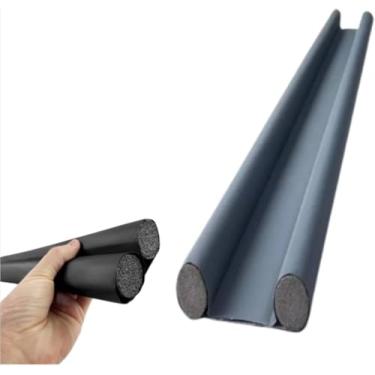 Imagem de Protetor Veda Porta em Rolinho, Preto, 100cm, Ajustável, Vedação Contra Ruídos e Correntes de Ar
