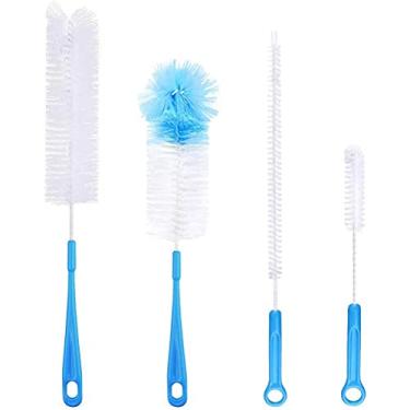 Imagem de Aramox Limpador de Escova de Garrafa, Escova de Limpeza Multiuso Com Cabo Longo para Lavar Garrafas de bebê e Garrafas de Vinho (BLUE)