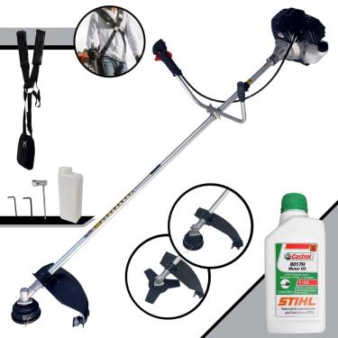 Imagem de Roçadeira Profissional Com Sistema Anti-Vibração Toyama RT43LB-25A À Gasolina 43cc 1,7HP 2 Opções de Corte Com Lâmina 3 Pontas + Carretel + ÓLEO STIHL