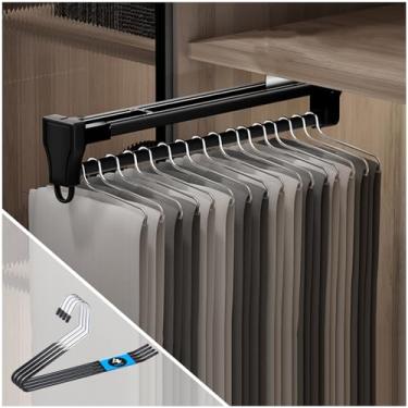 Imagem de MZYSGFCY Cabide para calças que economiza espaço, cinto multifuncional para calças, 4 cabides para calças com extremidades abertas, cabide antiderrapante para calças, saia, cachecóis, jeans, roupas