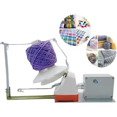 Imagem de FYLFANYAN Enrolador de fio elétrico, máquina automática de enrolamento de bolas de crochê de tricô, pode enrolar bolas de fio de 500 g, velocidade ajustável, pode enrolar uniformemente e rapidamente