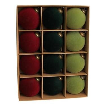 Imagem de UGPLM 12 enfeites de Natal em formato de bola, ideais para fotos, decoração natalina, presentes e festas. Perfeitos para armários e quartos, Três Cores