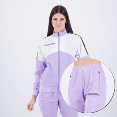Imagem de Agasalho Kappa Sport Cutts Feminino Lilás e Branco-Feminino