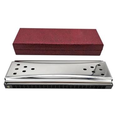 Imagem de Gaita profissional 10 16 24 furos dupla face gaita tremolo diatônica blues C e G teclas para jogadores (24 furos)