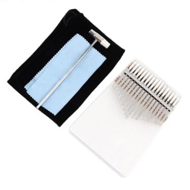 Imagem de Piano de polegar de 17 teclas, 17 tons, kalimba, placa única, miniinstrumento de pinho com afinador de martelo