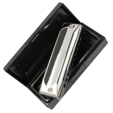 Imagem de Gaita Profissional Play Harmonica 10 Furos Diatônica Blues Harmônica Aço Inoxidável Harpa Palhetas de Latão Pente de Plástico Durável (Cor: Baixo F)