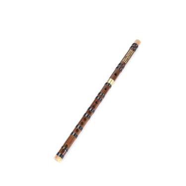 Imagem de Flauta de bambu profissional para iniciantes com duas seções, inserção única, instrumento de flauta de latão, flauta amarga (tecla A-E)