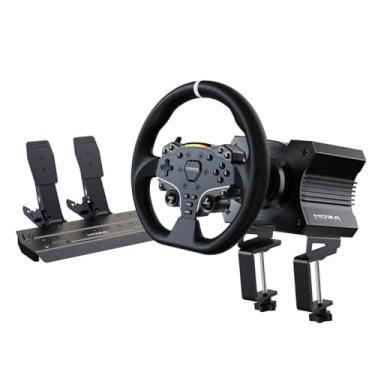 Imagem de MOZA R5 Bundle Kit Racing Gaming Simulator 5.5Nm Direct Drive Wheelbase,11-Inch ES Racing Wheel SR-P Lite Dual Pedal and Desk Clamp for Experienced Enthusiasts Moldura de liga de alumínio