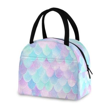 Imagem de ATTX Linda lancheira de sereia isolada à prova de vazamento para trabalho e ar livre - lancheira portátil reutilizável para homens e mulheres, piquenique viagem #402