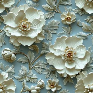 Imagem de Yenhome Descole e cole papel de parede floral vintage 3D floral peeling and stick papel de parede 43 cm x 299 cm em relevo flor azul papel de contato para armários branco rococó papel de parede