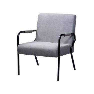 Imagem de Poltrona Decorativa Opala Moderna Nordeste Flex Luiza, Cinza