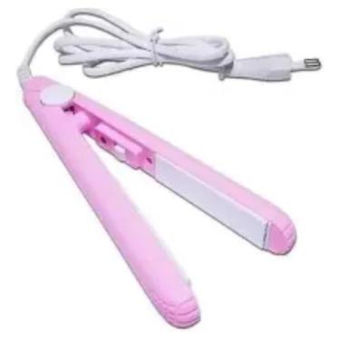 Imagem de Chapinha Mini Prancha de Cabelo Portátil de Bolsa - Bivolt Automático, Placas de Cerâmica Turmalina, Aquecimento Rápido, Compacta, Ideal para Viagem e Retoques (BRANCO COM VERDE)