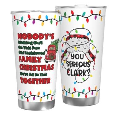 Imagem de Uinntiwell National Lampoon's Christmas Vacation Gift, Clark Griswold Christmas Vacation Tumbler, You Serious Clark Caneca engraçada de filme de Natal 590 ml, presentes de Natal engraçados para