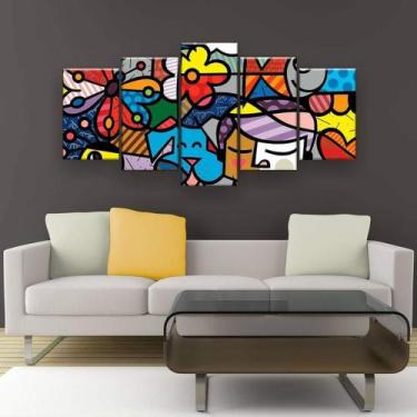 Imagem de quadro decorativo 5 peças modelo  moderno - autopc