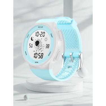 Imagem de Relógios digitais minimalistas, esportivos, à prova d'água, versátil, relógios de pulso para homens e mulheres com luz noturna LED, alarme de data, cronômetro, Azul