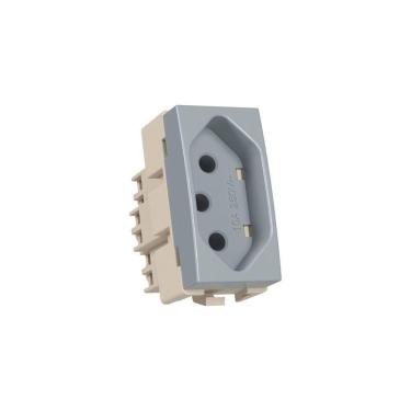 Imagem de Módulo Tomada Margirius Sleek Colors 2p+t 10A Cinza