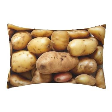 Imagem de Batatas de jardim - Fronhas estampadas reversíveis - Design decorativo de dupla face, zíper oculto, poliéster macio para sofá, quarto e carro, tamanho único