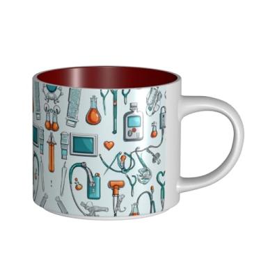 Imagem de ZERAOKE Enfermeira fofa - Caneca grande de cerâmica impressa para café, capacidade grande para escritório e casa, lavável na lava-louças, design com alça em C.