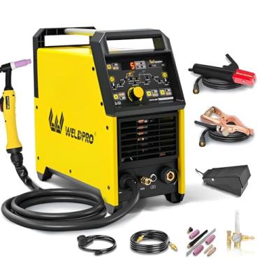 Imagem de Weldpro Soldador TIG AC/DC 200A com pulso, soldador TIG de alumínio 110V/220V com tocha TIG AC TIG/DC TIG/AC PULSE TIG/DC PULSE TIG/Stick Máquina de solda multiprocesso 5 em 1 com pedal