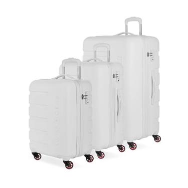 Imagem de SwissGear 7366 Mala Rígida Expansível com Rodas Giratórias, Branco, 3-Piece Set (18/23/27), 7366 Bagagem expansível rígida com rodas giratórias