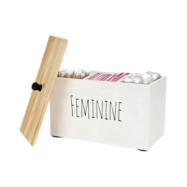 Imagem de Porta Tampões Com Tampa - Organizador De Produtos Femininos Em,Caixa Organizadora Com Tampa Para Pensos | Para Mulheres Meninas Casa De Banho Quarto Casa Natal Escritório