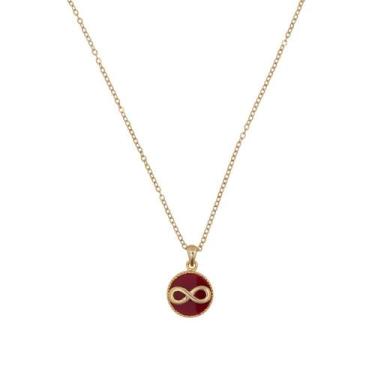 Imagem de Colar Strass Infinito CO1068 - Akasaki, Vermelho, Dourado