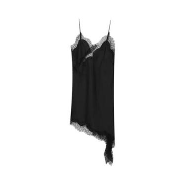 Imagem de Vestido Assimétrico De Renda Preto E Marrom Para Mulheres, Verão, Sexy