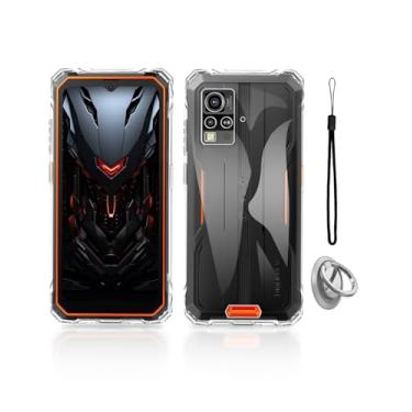 Imagem de KONXISA Capa para Blackview BV4800 Pro, capa de telefone com fivelas e cordões, capa protetora de material TPU, capa protetora com arranhões, resistente a quedas, anti-impressão digital, transparente