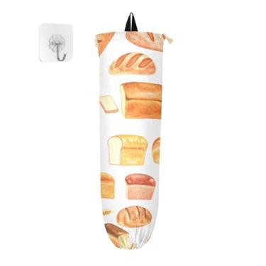 Imagem de xigua Suporte de parede para sacos de plástico para pães com cordão, pacote com 2, organizador de sacolas de supermercado reutilizável para bolsas, meias, roupas íntimas e gravatas