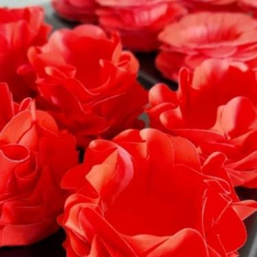 Imagem de Forminhas para Doces Finos - Kit 40/120 Formas Flor Decorativas | Ideal para Casamentos, Festas e Cupcakes (Style - Vermelho,120)