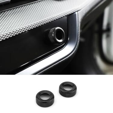 Imagem de JUIVEEL 2 peças alumínio ar condicionado botão botão capa A/C controle central botão botão proteção compatível com acessórios Kia Sportage 2023-2025 (estilo preto)