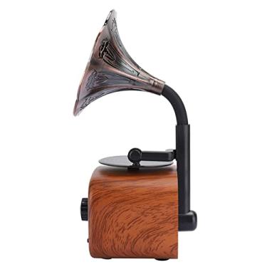 Imagem de Dpofirs Portátil Retro Alto-falante Alto-falante Desktop Mini Leitor de Música para Casa Escritório Viagem Noz Cor 3.7x2.4x2.8in (Noz)