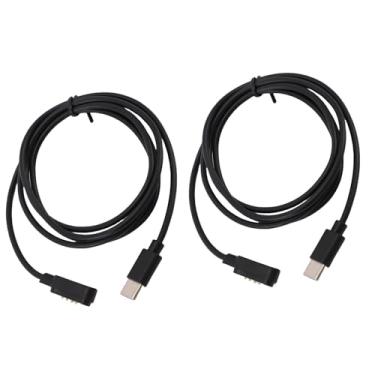 Imagem de Dpofirs Gravador de Voz Cabo de Carregamento Magnético Carregamento Rápido Eficiente para PLAUD Note AI Gravador Carregador USB C para Uso Em Escritório Doméstico ABS TPE 2 Unidades Preto