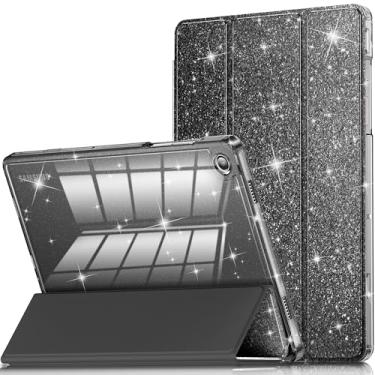 Imagem de INFILAND Capa para Samsung Galaxy Tab A11+Plus/A9+ Plus 11 polegadas (2023/2025), capa protetora para tablet com glitter e parte traseira transparente [despertar/hibernar automaticamente] para meninas
