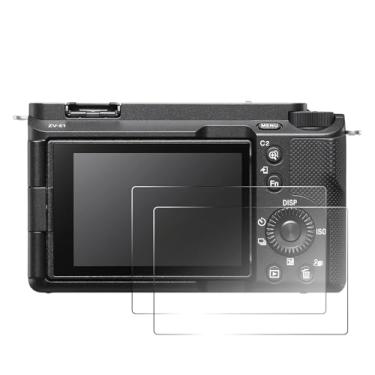 Imagem de pssped 2 peças de película protetora de tela compatível com câmeras ZVE1 ZV-E1, película protetora de tela de vidro temperado transparente de dureza 9H, antiarranhões e impressões digitais